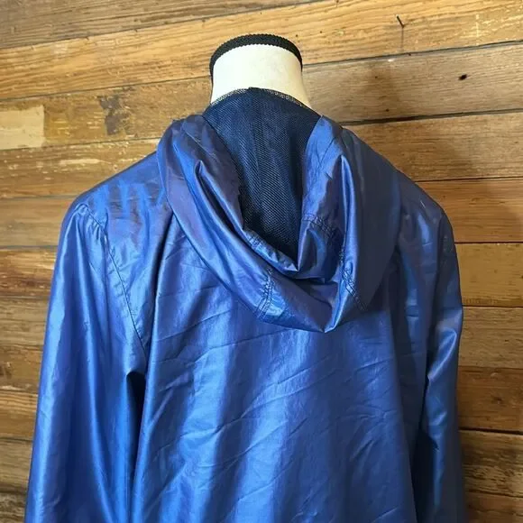 Adidas women’s blue hooded windbreaker large - Picture 8 of 9